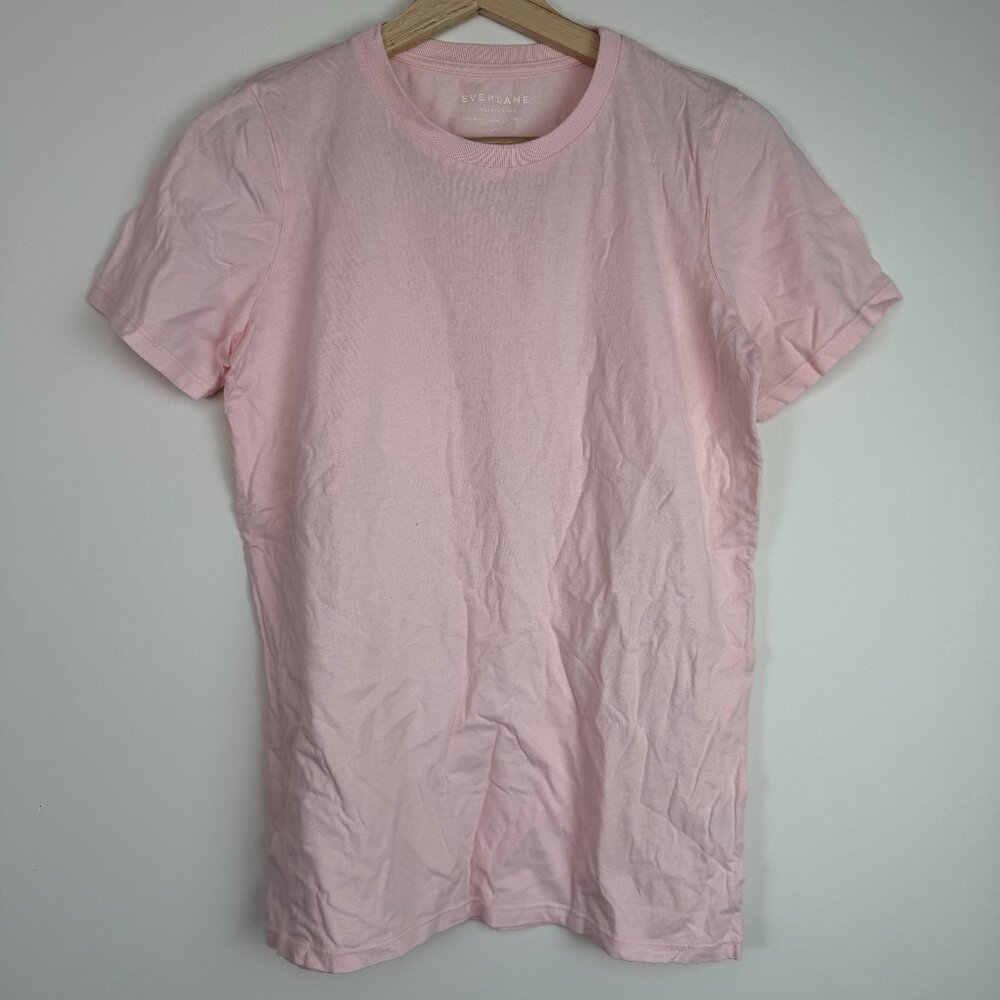 Everlane 100% Supima Cotton Crewneck Short Sleeve Tee Shirt Top Pink S
